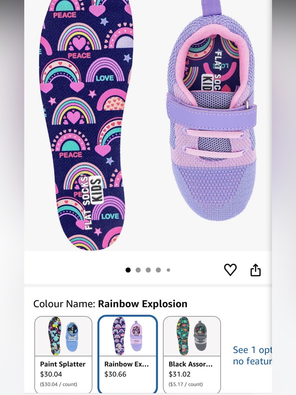 Kids Rainbow Explosion Slip-On Sneakers - Purple/Pink